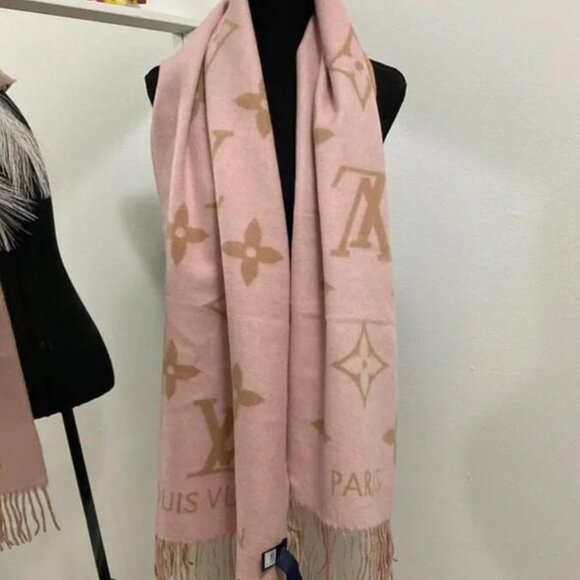 Louis Vuitton Pink and Tan Scarf - Picture 1 of 4